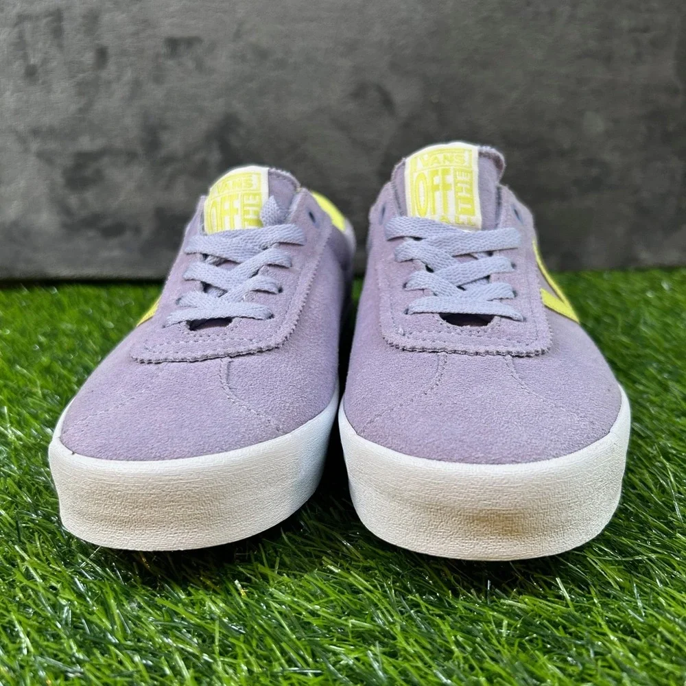 Vans Sport Low Sneakers Womens Size 7 Purple Green Suede Skate Shoes